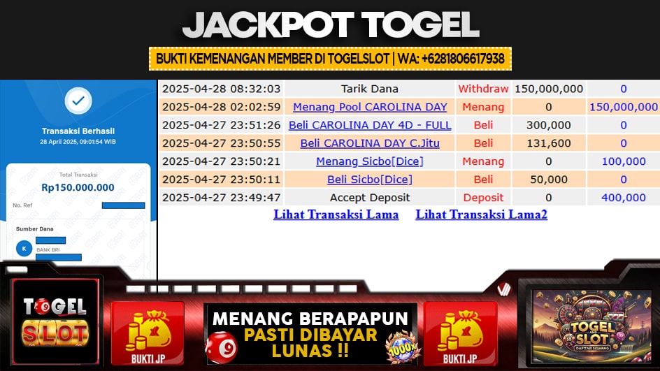 BALITOGEL | JP TOGEL 150 JUTA | MENANG PASTI DIBAYAR