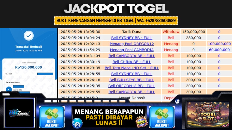 BBTOGEL | JP TOGEL 150 JUTA | MENANG PASTI DIBAYAR