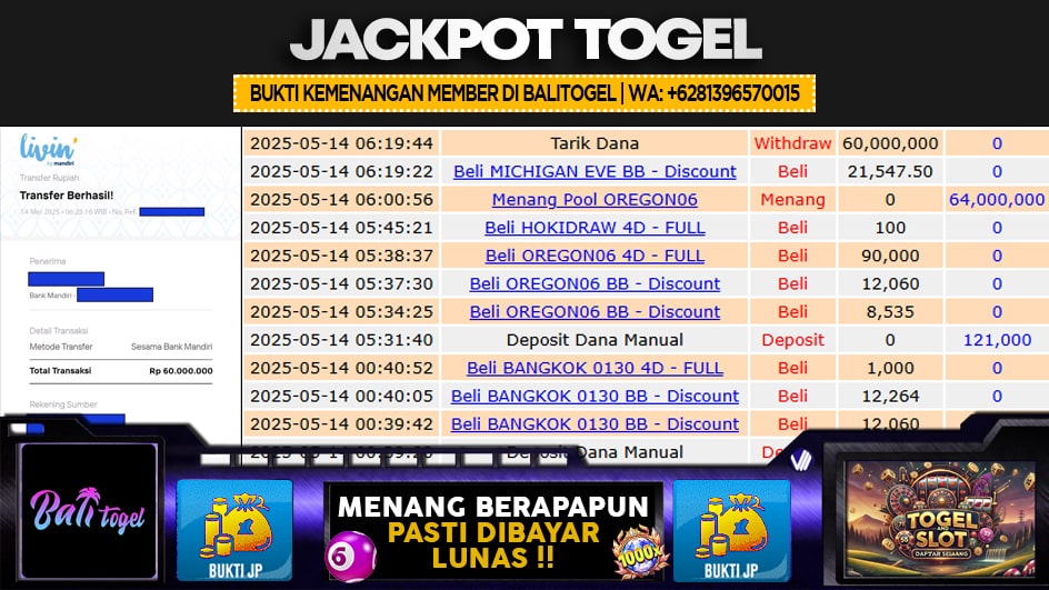 BALITOGEL | JP TOGEL 64 JUTA | MENANG PASTI DIBAYAR
