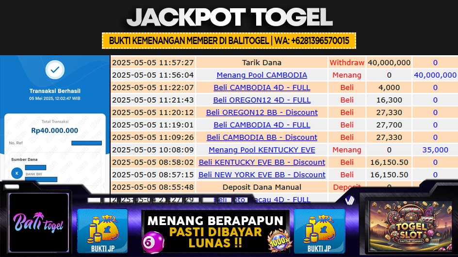 BALITOGEL | JP TOGEL 40 JUTA | MENANG PASTI DIBAYAR