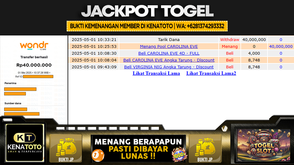 KENATOTO | JP TOGEL 40 JUTA | MENANG PASTI DIBAYAR