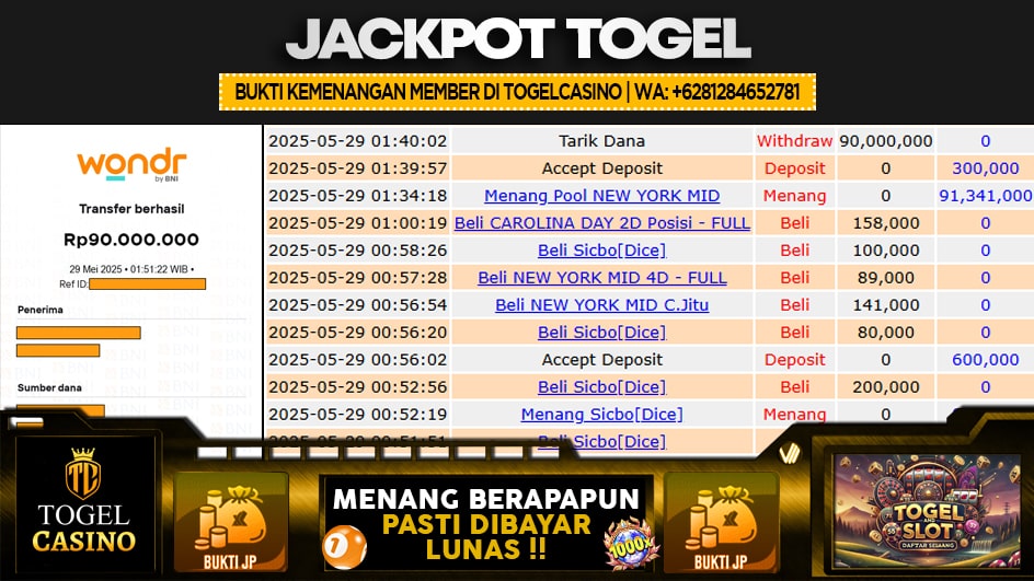 TOGELCASINO | JP TOGEL 91 JUTA | MENANG PASTI DIBAYAR