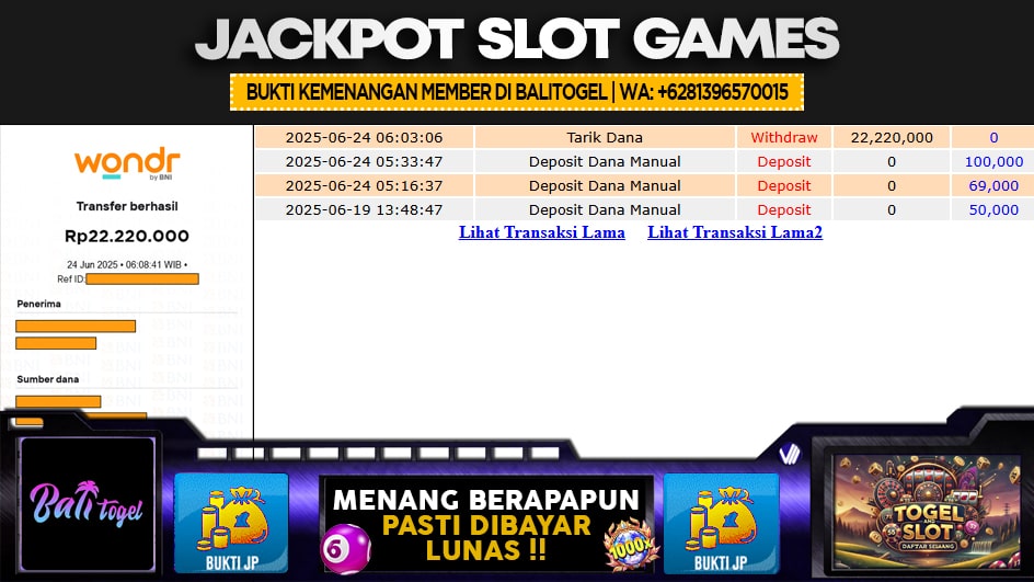 BALITOGEL | JP SLOT 22 JUTA | MENANG PASTI DIBAYAR
