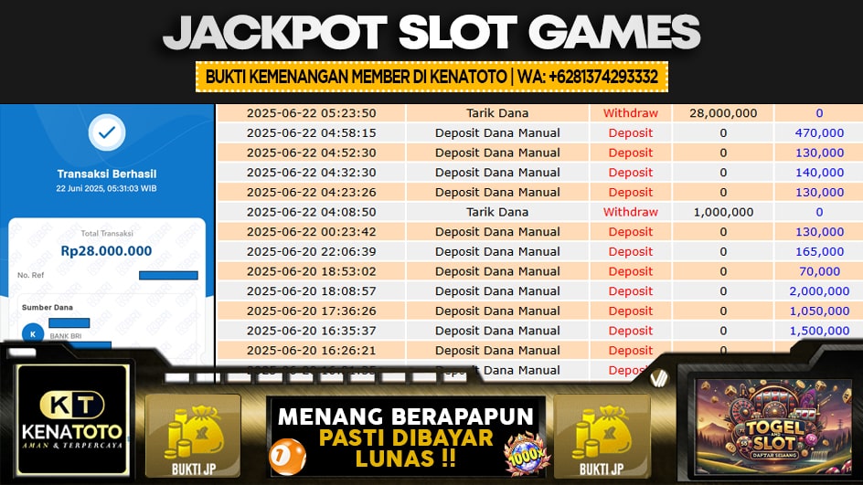 KENATOTO | JP SLOT 28 JUTA | MENANG PASTI DIBAYAR