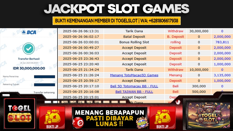TOGELSLOT | JP TOGEL 30 JUTA | MENANG PASTI DIBAYAR