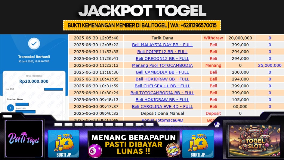 BALITOGEL | JP TOGEL 25 JUTA | MENANG PASTI DIBAYAR