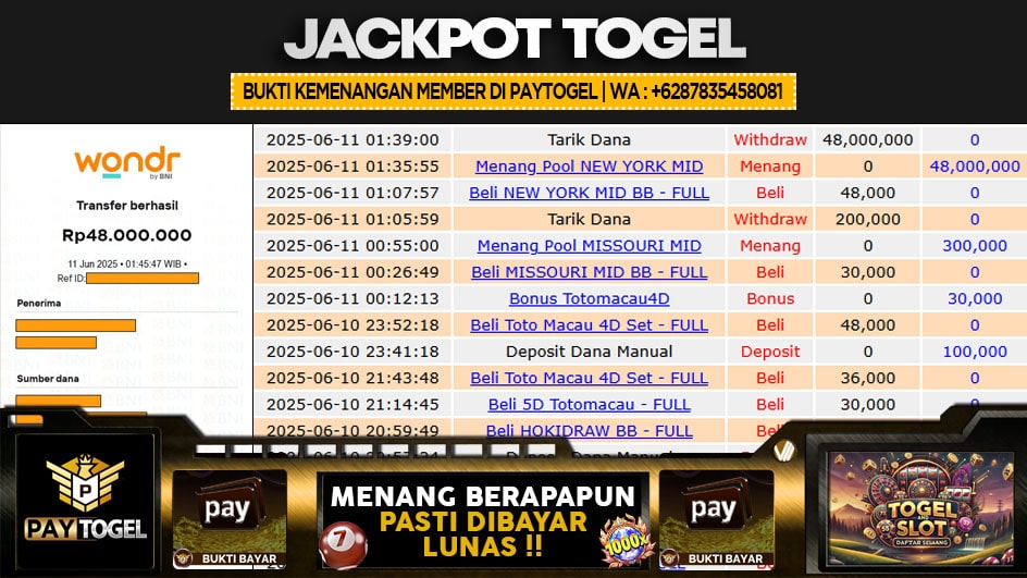 BROTOTO | JP TOGEL 48 JUTA | MENANG PASTI DIBAYAR
