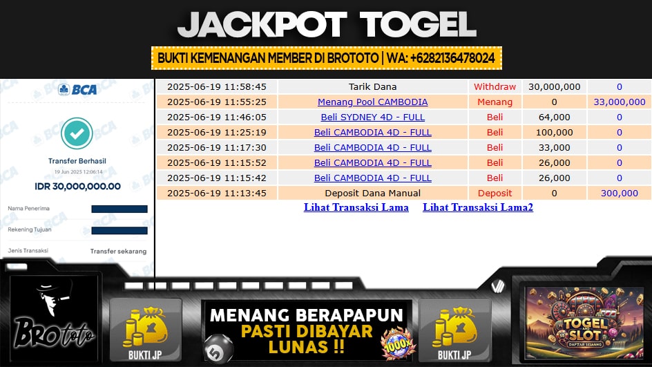 BROTOTO | JP TOGEL 30 JUTA | MENANG PASTI DIBAYAR