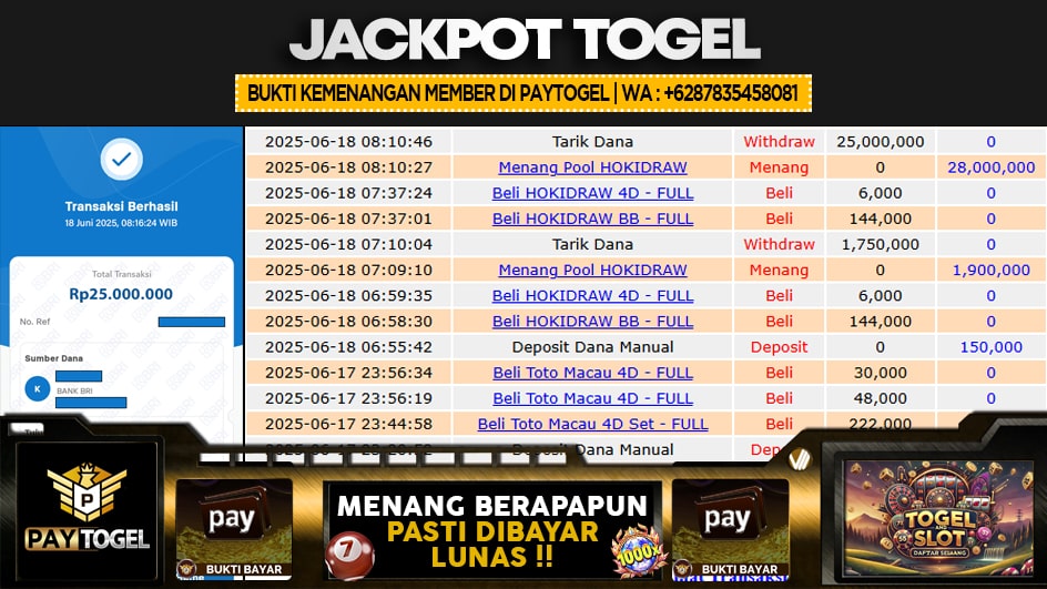 PAYTOGEL | JP TOGEL 28 JUTA | MENANG PASTI DIBAYAR