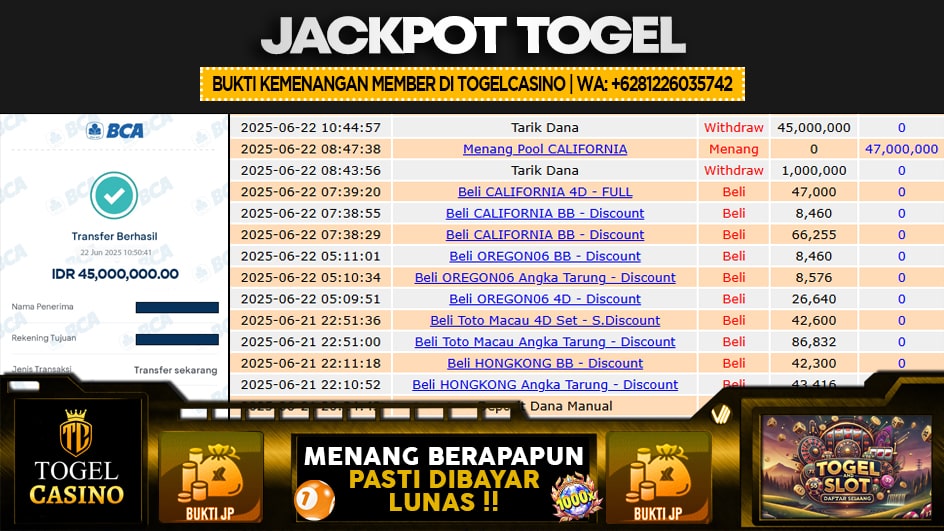 TOGELCASINO | JP TOGEL 47 JUTA | MENANG PASTI DIBAYAR