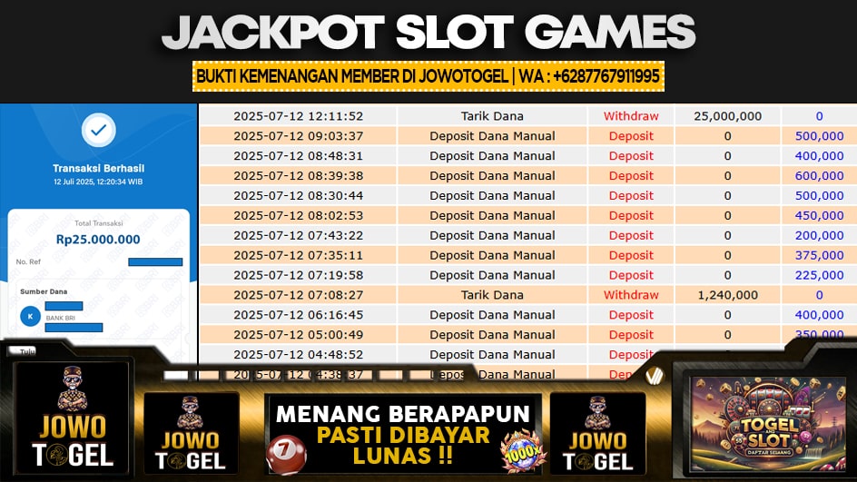 JOWOTOGEL | JP SLOT 25 JUTA | MENANG PASTI DIBAYAR
