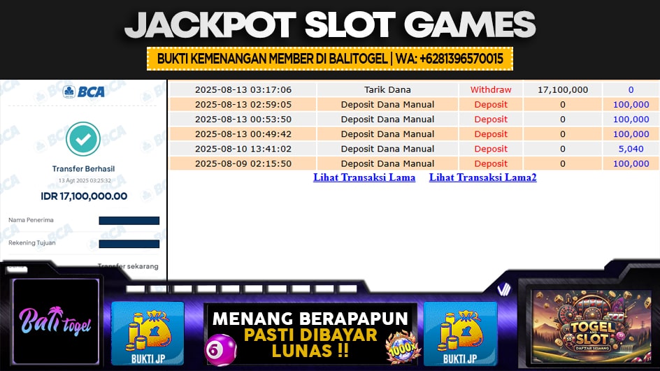 BALITOGEL | JP SLOT 17 JUTA | MENANG PASTI DIBAYAR