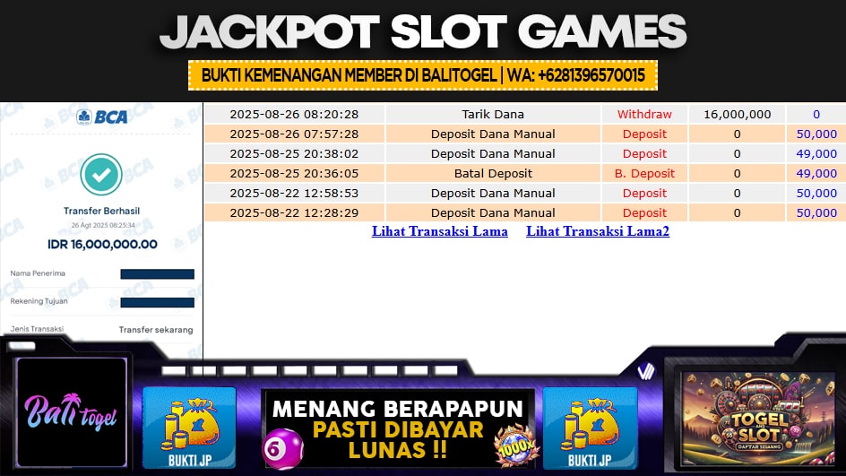 BALITOGEL | JP SLOT 16 JUTA | MENANG PASTI DIBAYAR