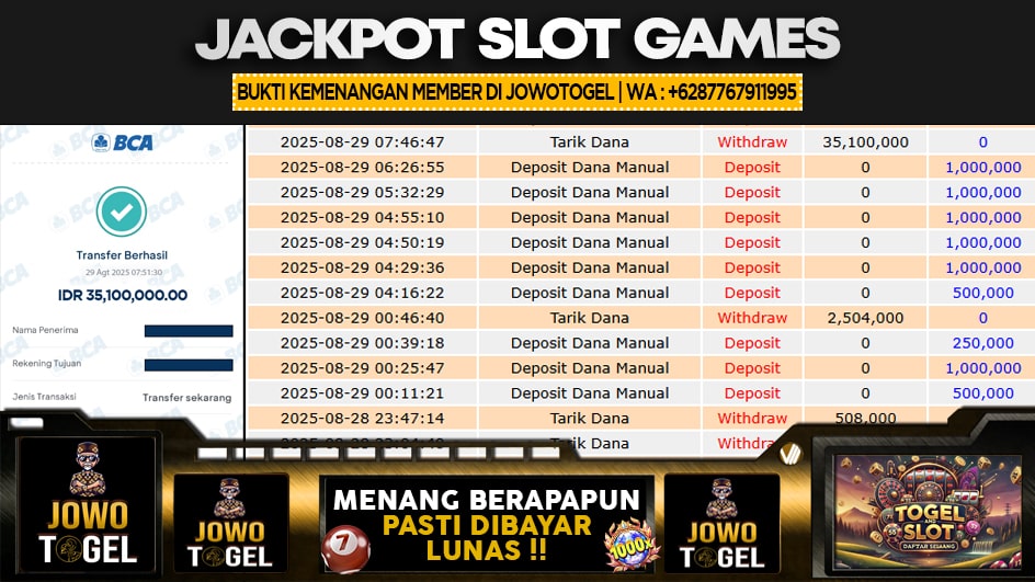 JOWOTOGEL | JP SLOT 35 JUTA | MENANG PASTI DIBAYAR