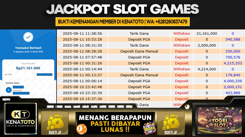 KENATOTO | JP SLOT 21 JUTA | MENANG PASTI DIBAYAR
