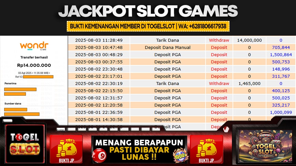 TOGELSLOT | JP SLOT 14 JUTA | MENANG PASTI DIBAYAR