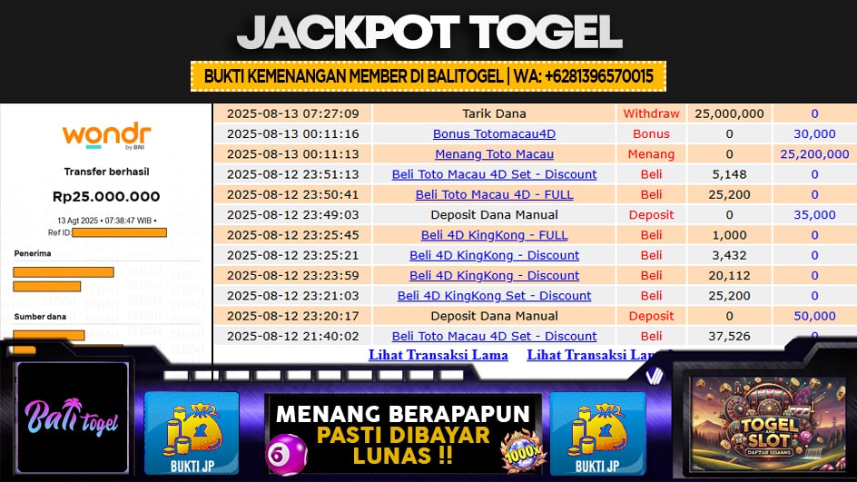 BALITOGEL | JP TOGEL 25 JUTA | MENANG PASTI DIBAYAR