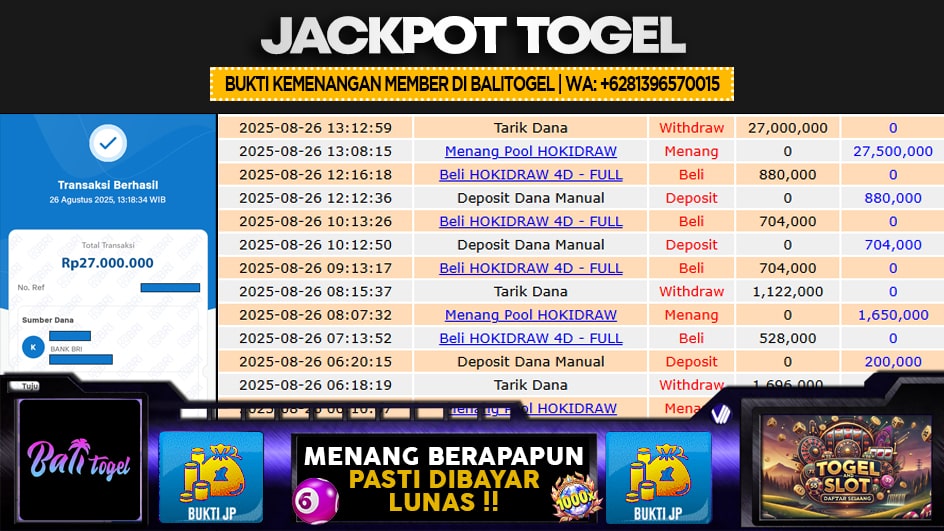 BALITOGEL | JP TOGEL 27 JUTA | MENANG PASTI DIBAYAR