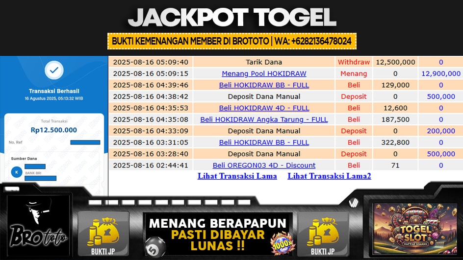 BROTOTO | JP TOGEL 12 JUTA | MENANG PASTI DIBAYAR
