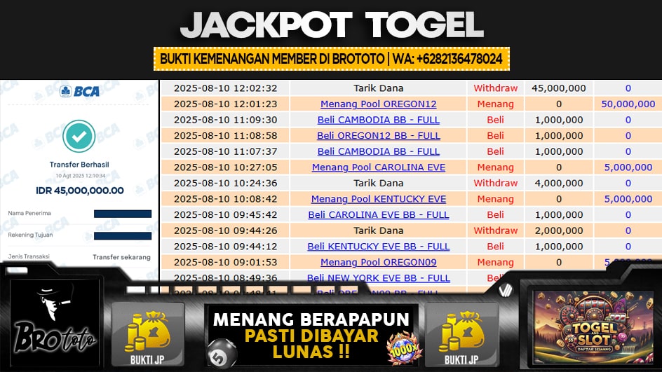 BROTOTO | JP TOGEL 45 JUTA | MENANG PASTI DIBAYAR