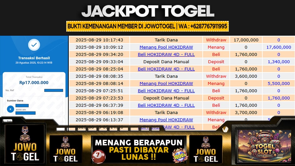 JOWOTOGEL | JP TOGEL 17 JUTA | MENANG PASTI DIBAYAR