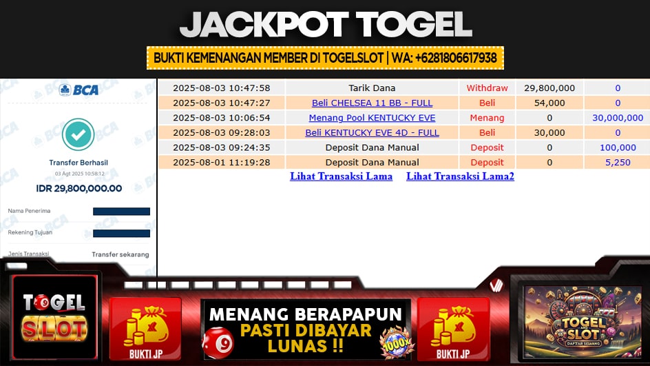 TOGELSLOT | JP TOGEL 30 JUTA | MENANG PASTI DIBAYAR