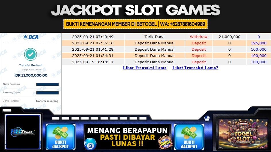 BBTOGEL | JP SLOT 21 JUTA | MENANG PASTI DIBAYAR