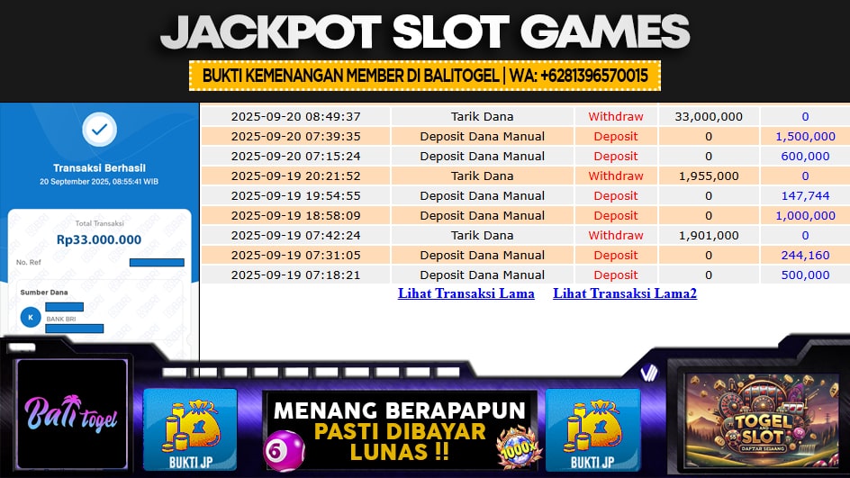 BALITOGEL | JP SLOT 33 JUTA | MENANG PASTI DIBAYAR
