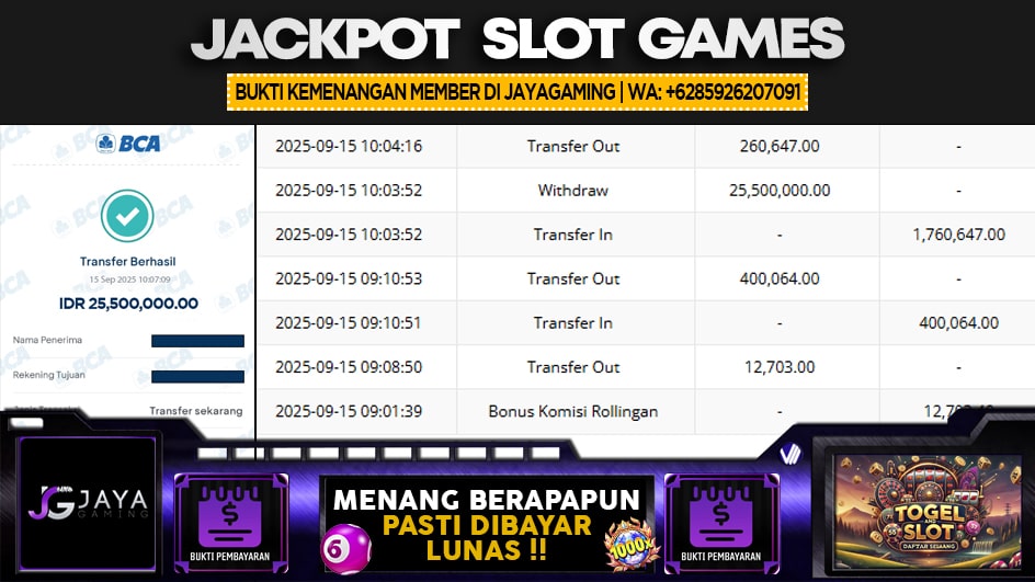 JAYAGAMING | JP SLOT 25 JUTA | MENANG PASTI DIBAYAR