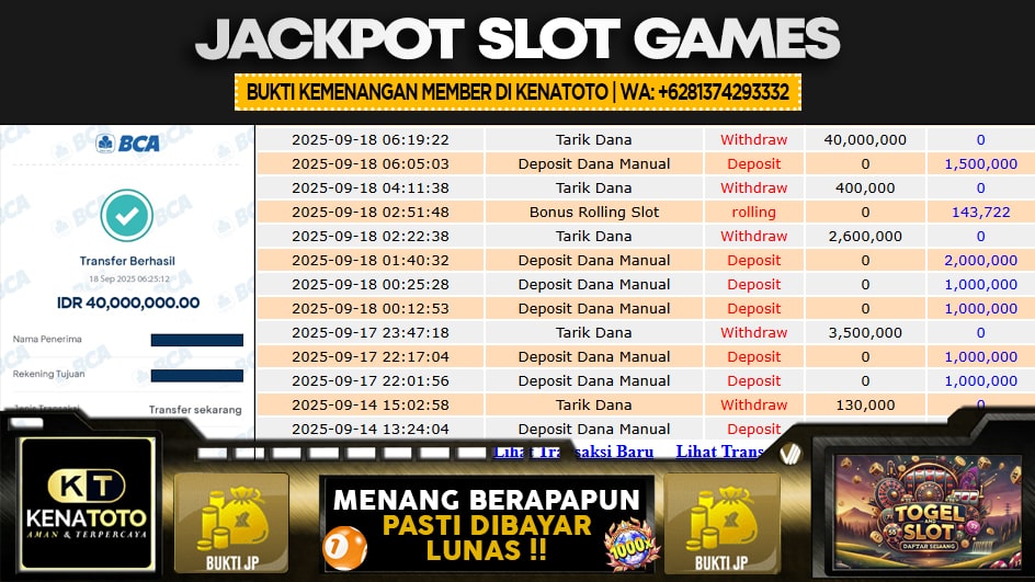 KENATOTO | JP SLOT 40 JUTA | MENANG PASTI DIBAYAR