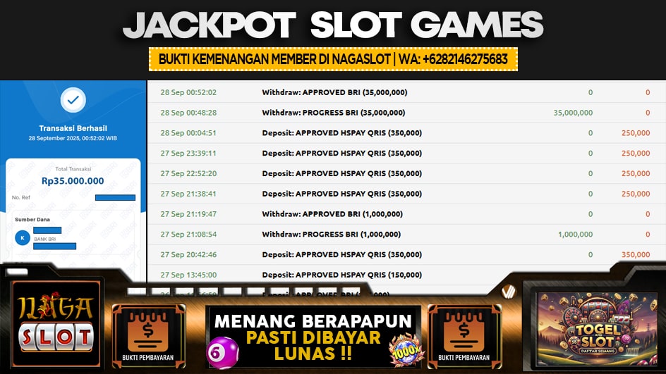 NAGASLOT | JP SLOT 35 JUTA | MENANG PASTI DIBAYAR