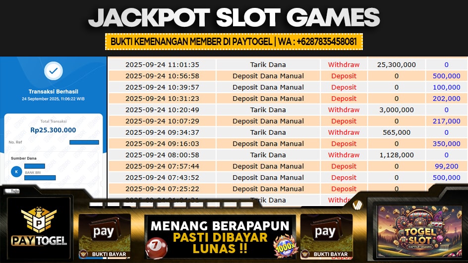 PAYTOGEL | JP SLOT 25 JUTA | MENANG PASTI DIBAYAR