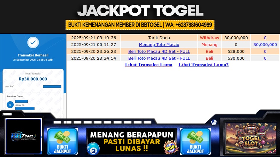 BBTOGEL | JP TOGEL 30 JUTA | MENANG PASTI DIBAYAR