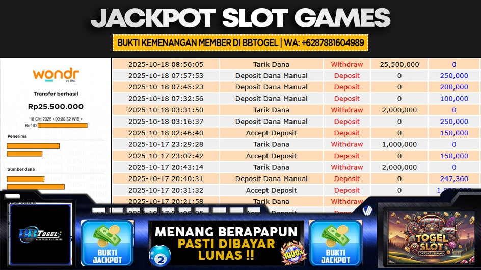 BBTOGEL | JP SLOT 25 JUTA | MENANG PASTI DIBAYAR