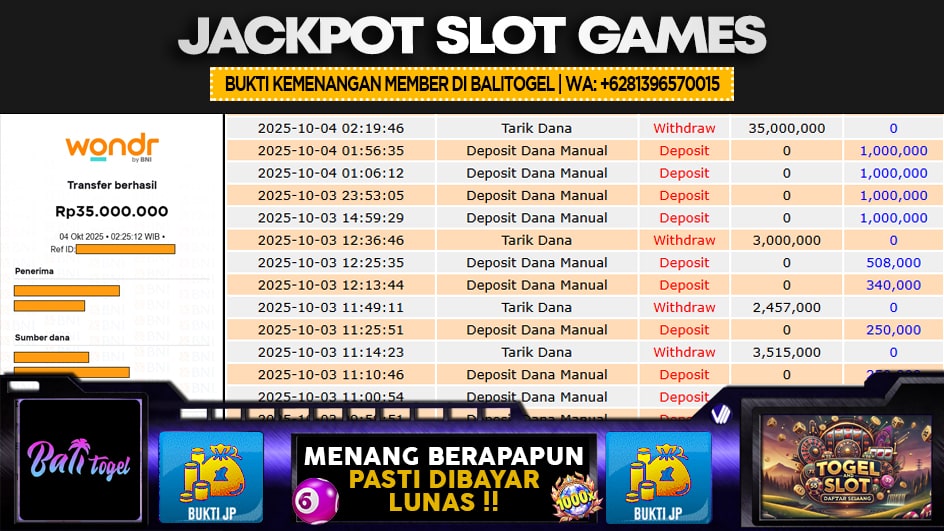 BALITOGEL | JP SLOT 35 JUTA | MENANG PASTI DIBAYAR