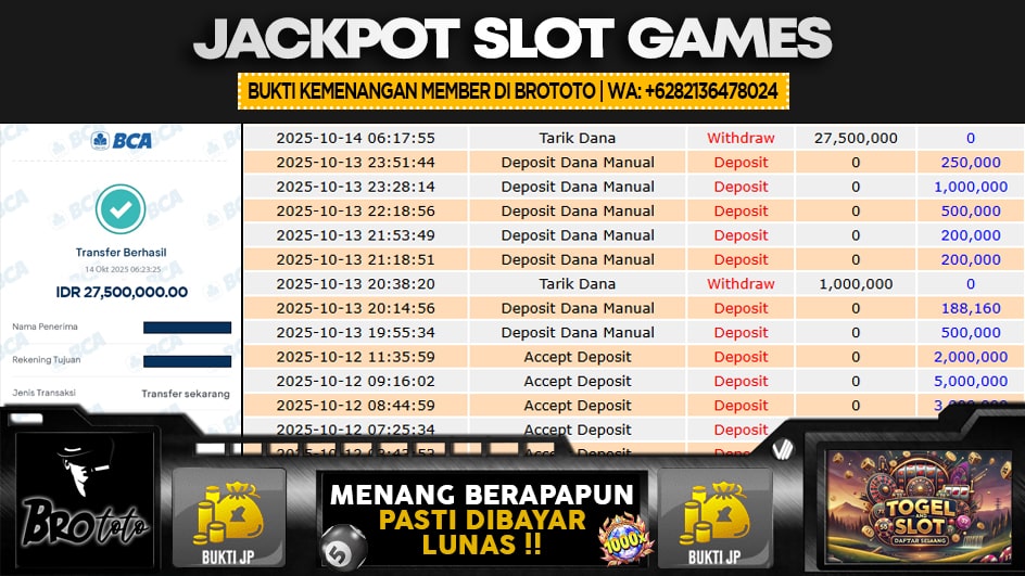 BROTOTO | JP SLOT 27 JUTA | MENANG PASTI DIBAYAR