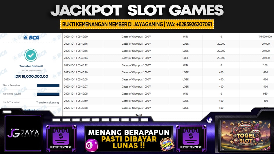 JAYAGAMING | JP SLOT 16 JUTA | MENANG PASTI DIBAYAR