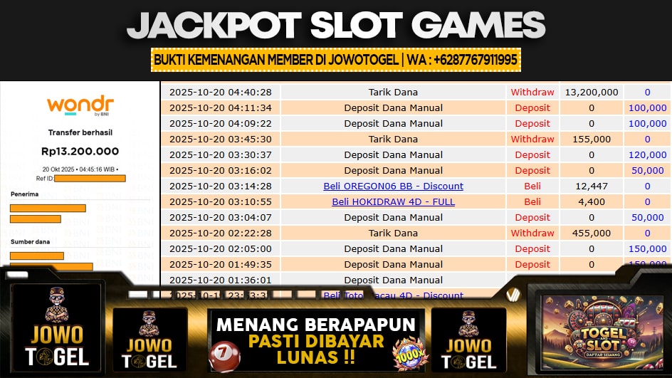 JOWOTOGEL | JP SLOT 13 JUTA | MENANG PASTI DIBAYAR