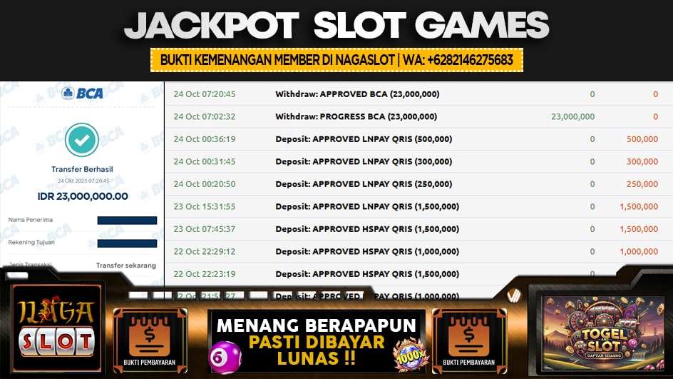NAGASLOT | JP SLOT 23 JUTA | MENANG PASTI DIBAYAR