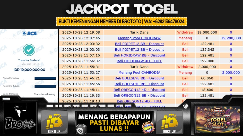 BROTOTO | JP TOGEL 19 JUTA | MENANG PASTI DIBAYAR