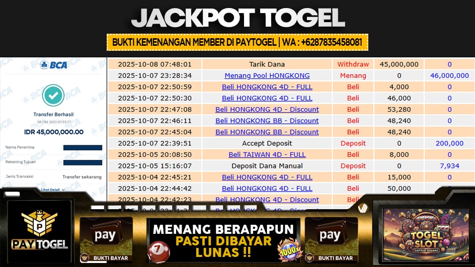 PAYTOGEL | JP TOGEL 46 JUTA | MENANG PASTI DIBAYAR