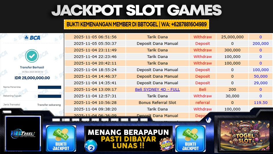 BBTOGEL | JP SLOT 25 JUTA | MENANG PASTI DIBAYAR