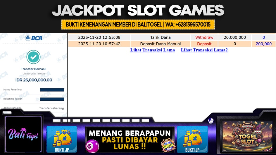 BALITOGEL | JP SLOT 26 JUTA | MENANG PASTI DIBAYAR