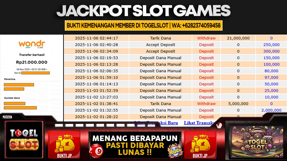 TOGELSLOT | JP SLOT 21 JUTA | MENANG PASTI DIBAYAR