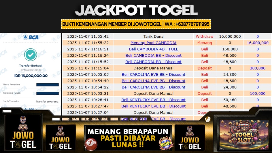 JOWOTOGEL | JP TOGEL 16 JUTA | MENANG PASTI DIBAYAR
