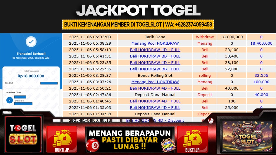 TOGELSLOT | JP TOGEL 18 JUTA | MENANG PASTI DIBAYAR
