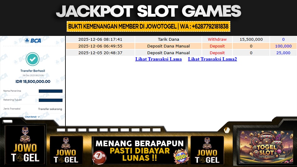 JOWOTOGEL | JP SLOT 15 JUTA | MENANG PASTI DIBAYAR