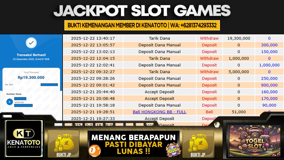 KENATOTO | JP SLOT 19 JUTA | MENANG PASTI DIBAYAR