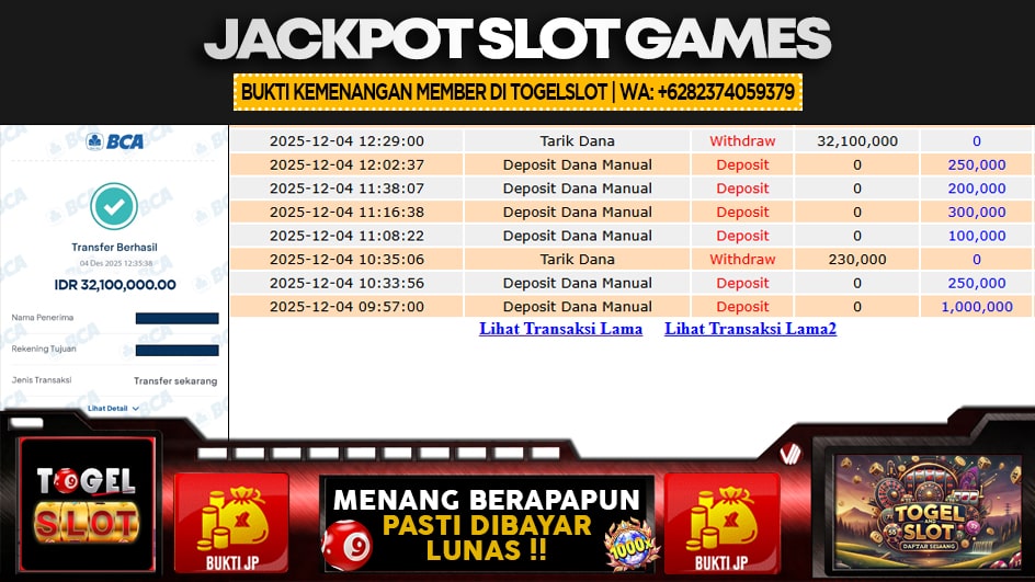 TOGELSLOT | JP SLOT 32 JUTA | MENANG PASTI DIBAYAR