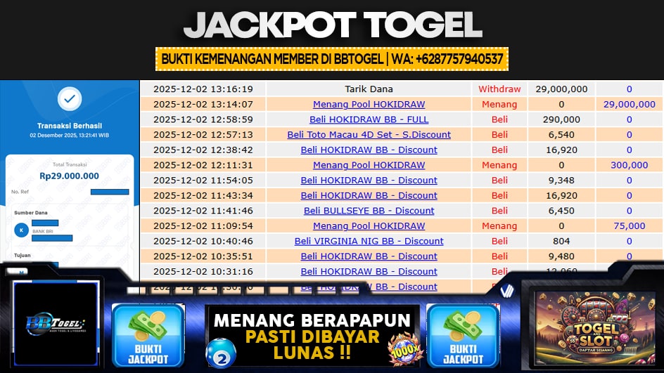 BBTOGEL | JP TOGEL 29 JUTA | MENANG PASTI DIBAYAR
